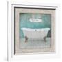 Wood Framed Aqua Bath-Victoria Brown-Framed Art Print