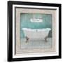 Wood Framed Aqua Bath-Victoria Brown-Framed Art Print