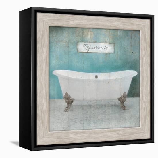 Wood Framed Aqua Bath-Victoria Brown-Framed Stretched Canvas