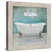 Wood Framed Aqua Bath-Victoria Brown-Stretched Canvas