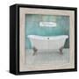 Wood Framed Aqua Bath-Victoria Brown-Framed Stretched Canvas