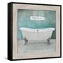 Wood Framed Aqua Bath-Victoria Brown-Framed Stretched Canvas