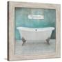 Wood Framed Aqua Bath-Victoria Brown-Stretched Canvas