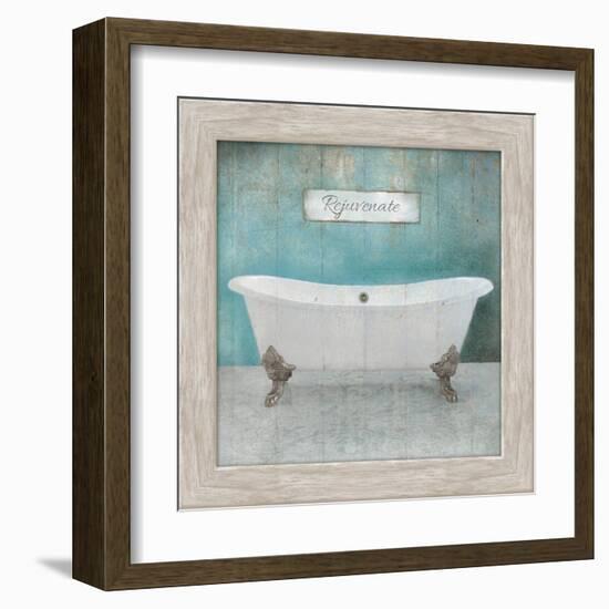 Wood Framed Aqua Bath-Victoria Brown-Framed Art Print