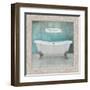 Wood Framed Aqua Bath-Victoria Brown-Framed Art Print