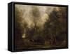 Wood Gatherer-Jean-Baptiste-Camille Corot-Framed Stretched Canvas