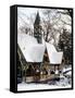 Wood House Snowy Winter in Central Park New York City-Philippe Hugonnard-Framed Stretched Canvas