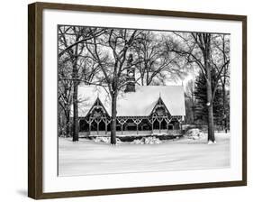 Wood House Snowy Winter in Central Park New York City-Philippe Hugonnard-Framed Photographic Print