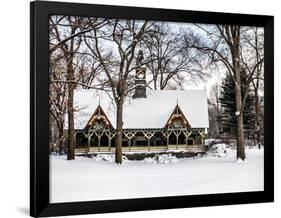 Wood House Snowy Winter in Central Park New York City-Philippe Hugonnard-Framed Photographic Print