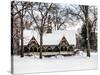 Wood House Snowy Winter in Central Park New York City-Philippe Hugonnard-Stretched Canvas