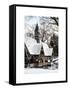 Wood House Snowy Winter in Central Park New York City-Philippe Hugonnard-Framed Stretched Canvas