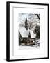 Wood House Snowy Winter in Central Park New York City-Philippe Hugonnard-Framed Art Print