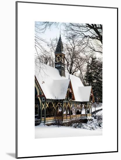 Wood House Snowy Winter in Central Park New York City-Philippe Hugonnard-Mounted Art Print