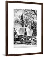 Wood House Snowy Winter in Central Park New York City-Philippe Hugonnard-Framed Art Print