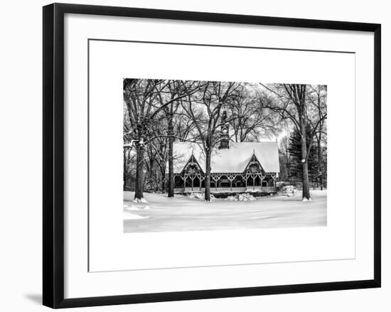 Wood House Snowy Winter in Central Park New York City-Philippe Hugonnard-Framed Art Print