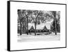 Wood House Snowy Winter in Central Park New York City-Philippe Hugonnard-Framed Stretched Canvas