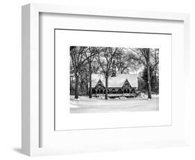 Wood House Snowy Winter in Central Park New York City-Philippe Hugonnard-Framed Art Print