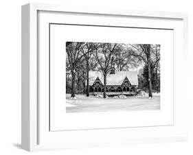 Wood House Snowy Winter in Central Park New York City-Philippe Hugonnard-Framed Art Print