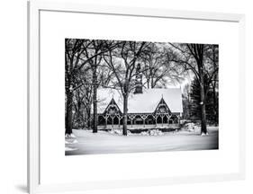 Wood House Snowy Winter in Central Park New York City-Philippe Hugonnard-Framed Art Print