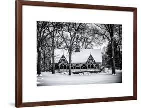Wood House Snowy Winter in Central Park New York City-Philippe Hugonnard-Framed Art Print