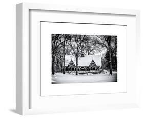 Wood House Snowy Winter in Central Park New York City-Philippe Hugonnard-Framed Art Print