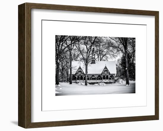 Wood House Snowy Winter in Central Park New York City-Philippe Hugonnard-Framed Art Print