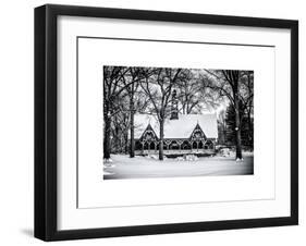 Wood House Snowy Winter in Central Park New York City-Philippe Hugonnard-Framed Art Print