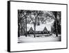 Wood House Snowy Winter in Central Park New York City-Philippe Hugonnard-Framed Stretched Canvas