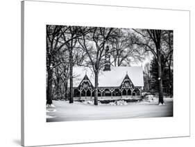 Wood House Snowy Winter in Central Park New York City-Philippe Hugonnard-Stretched Canvas