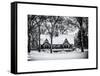 Wood House Snowy Winter in Central Park New York City-Philippe Hugonnard-Framed Stretched Canvas