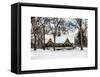 Wood House Snowy Winter in Central Park New York City-Philippe Hugonnard-Framed Stretched Canvas