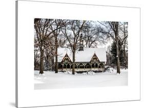 Wood House Snowy Winter in Central Park New York City-Philippe Hugonnard-Stretched Canvas