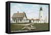 Wood Island Lighthouse, Old Orchard, Maine-null-Framed Stretched Canvas