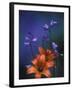 Wood Lily and Harebells, St. Ignace, Michigan, USA-Claudia Adams-Framed Premium Photographic Print