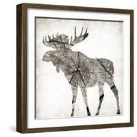 Wood Moose Mate-Jace Grey-Framed Art Print