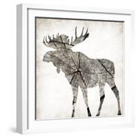 Wood Moose Mate-Jace Grey-Framed Art Print