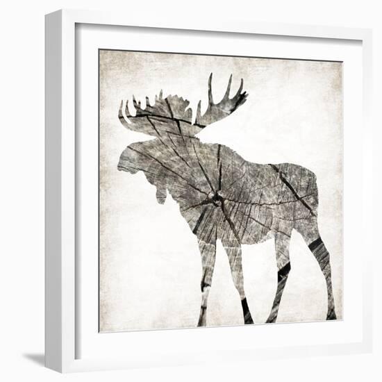 Wood Moose Mate-Jace Grey-Framed Art Print