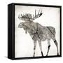 Wood Moose Mate-Jace Grey-Framed Stretched Canvas