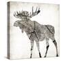 Wood Moose Mate-Jace Grey-Stretched Canvas