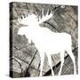 Wood Moose Reverse Mate-Jace Grey-Stretched Canvas