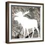 Wood Moose Reverse Mate-Jace Grey-Framed Art Print