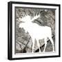 Wood Moose Reverse Mate-Jace Grey-Framed Art Print