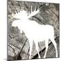 Wood Moose Reverse Mate-Jace Grey-Mounted Art Print