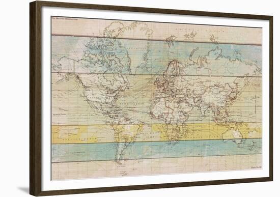 Wood Panel Map-Rufus Coltrane-Framed Giclee Print