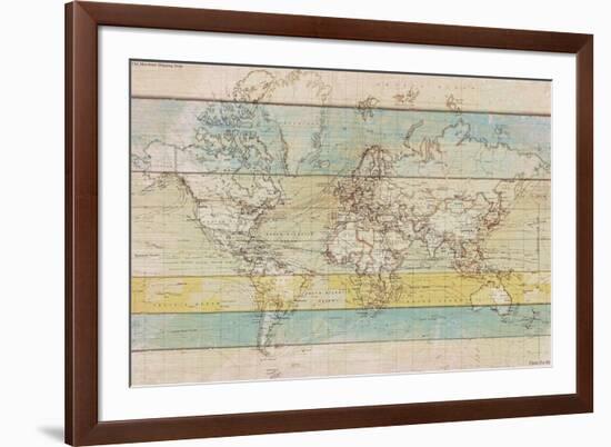 Wood Panel Map-Rufus Coltrane-Framed Giclee Print