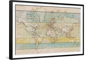 Wood Panel Map-Rufus Coltrane-Framed Giclee Print