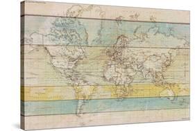 Wood Panel Map-Rufus Coltrane-Stretched Canvas