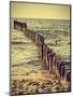 Wood Pilings on Beach, Vintage Retro Effect.-Maciej Bledowski-Mounted Photographic Print