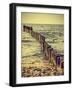 Wood Pilings on Beach, Vintage Retro Effect.-Maciej Bledowski-Framed Photographic Print