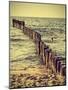 Wood Pilings on Beach, Vintage Retro Effect.-Maciej Bledowski-Mounted Photographic Print